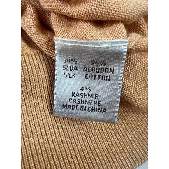 Peter Millar Sweater Mens Large Orange 1/4 Zip Pullover Cashmere Silk Cotton - Picture 11 of 12